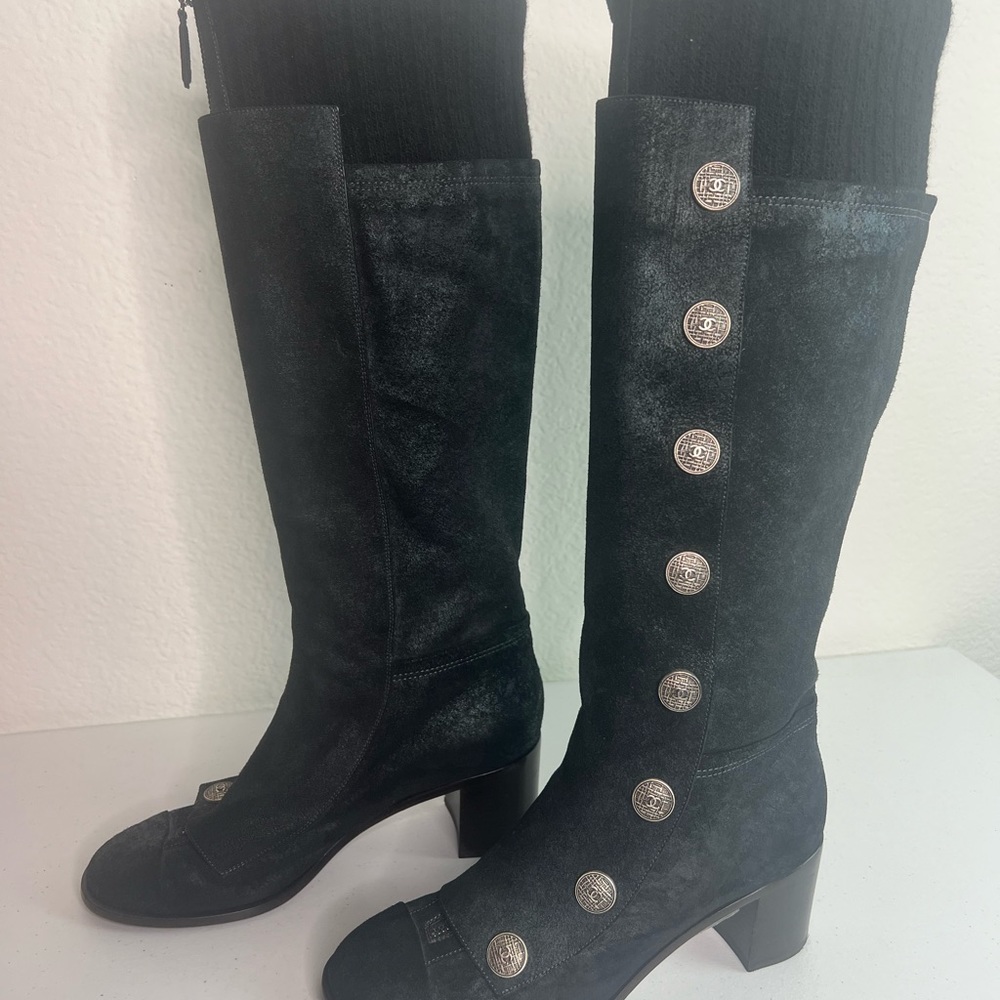 Chanel Leather Knee High Boots - Picture 4 of 11